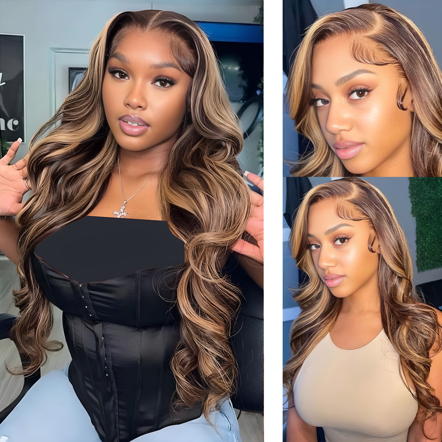 Highlight Body Wave Human Hair Wigs