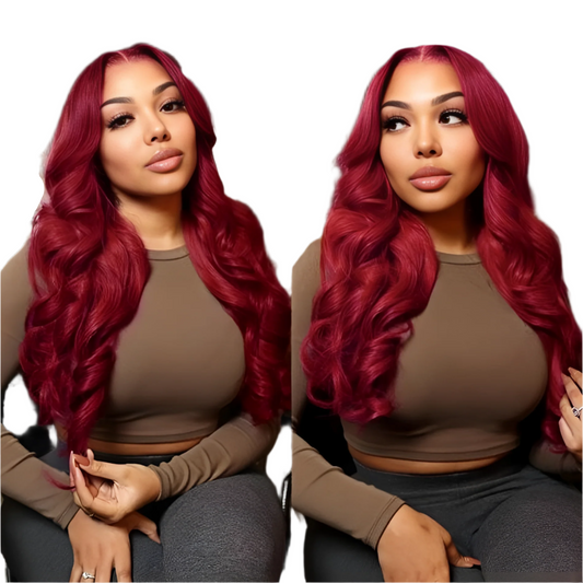 Body Wave 99J Burgundy Human Hair Wigs