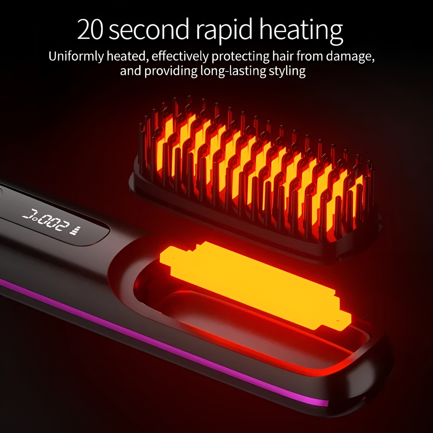 20 second rapid heating. Uniformly heated, effectively protecting hair from damage, and providing long-lasting styling.