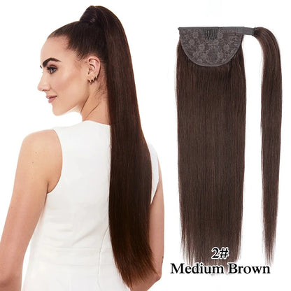 26-30 Inch Virgin Ponytail Extensions